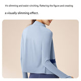 L size Women's 2-Piece Running Yoga Set - Black Colorblock Zip Jacket and Black Faux Two-Layer V888-ELOSUNG53857