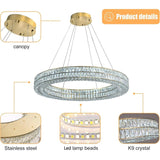 BAMDECOR C3332/1 Round Luxury Crystal Chandelier Modern LED Crystal Chandelier LED Ring Pendant V255-BAM-C3332/1-60
