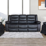 311 Seater Recliner Sofa In Faux Leather Lounge Couch in Black V43-SET-FAN-3+1+1-BL