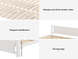 Artiss Bed Frame Double Size Wooden Platform with 2 Storage Drawers White RIO WBED-D-004D-137-DRAW