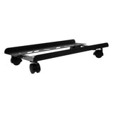 Black Steel Computer Tower Stand with Wheels Movable PC Cart for Monitor and Desktop Organization V1369-AZ3-W-13017