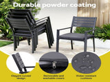 Gardeon Outdoor Dining Set 9PCS Aluminum Extendable Table Chairs Patio Furniture FF-DINING-9ALU-BK-ABC