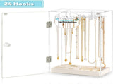 Acrylic Necklace Holder, Necklace Organizer, Rotatable Clear Jewelry Organizer Display Case for Long V1369-AZ3-W-00501
