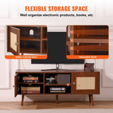 VEVOR Rattan TV Stand, Boho TV Cabinet for 55 inch TV, Mid Century Modern TV Stand, Rattan TV V952-TBDSJ47INHTMOXPGTV0