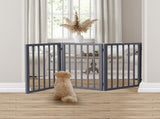Wooden Pet Gate Dog Fence Retractable Grey 2000x 3MM PT1060-3-GY