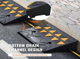 Rubber Curb Ramp 2 Pack, 11 cm Rise Height Heavy-Duty 15 tons Load Capacity Threshold Ramps, V952-SJDLYPDGB2197XYY7V0