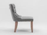 AADEN Modern Elegant Button-Tufted Upholstered Fabric with Studs Trim and Wooden legs Dining Side V226-SW6801GY