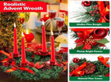 Christmas Advent Wreath Fir Wreath Christmas Arrangement Decorative Wreath with Candle Holder & V1294-YM0715-10327624