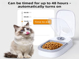 Pink Silent Automatic Pet Double Meal Dispenser with Rotary Buckle - Longest 48H Scheduled and Long V888-ELOSUNG45545