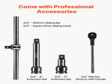 3/4 in Drive Impact Socket Set, 21 Pieces SAE 3/4 in to 2 in, 6 Point Cr-V Alloy Steel for Auto V952-CJ1CRV2134SAERCDUV0