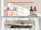 76.8 cm Glass Lazy Susan Turntable, Tempered Glass Dining Table Centerpiece with 6 Rotating Wheels, V952-CZZP30YCBLTMNYA7MV0