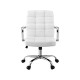 Artiss Office Chair Seat PU Work Computer Desk Chairs OCHAIR-H-5901-WH