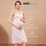 Women's Nursing Nightgown Maternity Dress Padded Breastfeeding Full Slips Loose Sleepwear Sleeveless V1370-AZ4-15488
