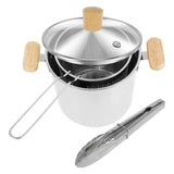 Stainless Steel Deep Fryer Pot, 4000ml Tempura Pot with Strainer Basket Wood Handles for Fried Food V1188-MS-721-316