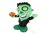 3.9ft Inflatable Green Monster with Pumpkin Big Eyes LED Lights Outdoor Yard Garden Lawn Holiday V1294-YM0901-3115240070711