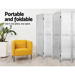 Artiss 8 Panel Room Divider Screen 326x170cm Louver White RD-B-0539-8P-WH