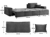 Sarantino Caliana Reversible L Shape Sofa Bed with Storage & Backrest - Grey SOFA-MLM-326-GY
