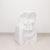 Efavormart 10 Pack White Linen Polyester Folding Chair Covers for Party Dining Chairs Reusable V1258-DP02-C-3140