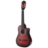 Alpha 34 Inch Classical Guitar Wooden Body Nylon String Beginner Kids Gift Red GUITAR-D-34-RED