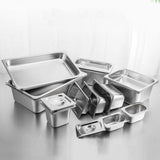 SOGA Gastronorm GN Pan Full Size 1/2 GN Pan 10cm Deep Stainless Steel Tray With Lid GP5410WLIDX1