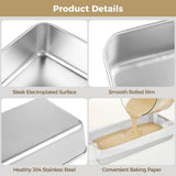 2PCS Loaf Tins, 12" x 5" x 2" Stainless Steel Loaf Pans with 20 Papers, Deep Cake and Bread V1369-AZ3-W-08811