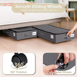 2-Pack -L- Under-Bed Storage Bins with Wheels, Foldable Flat Fabric Storage Containers for Clothes V1265-AU-461-L-BLACK-2