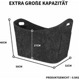Firewood Basket, Felt Log Basket, Foldable Felt Log Basket, Fireplace Wood Bag For Wood, Newspapers, V1188-MS-227-0118
