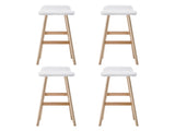 Artiss 4x Bar Stools Wooden Stool White BENT-C-077-WHX4