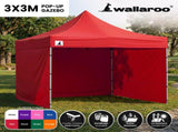 Wallaroo 3x3 PopUp Red Gazebo Marquee Outdoor Tent GAZ-POP-3X3-RD