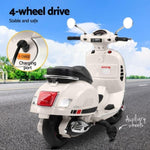 Kids Electric Ride On Car Motorcycle Motorbike Vespa Licensed GTS White RCAR-MBIKE-VESPA-WH