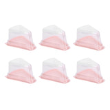 100Pcs Triangular Cake Holder Box Transparent PET Food Cupcake Packaging ContainerPink V1294-YM0901-3118210044312