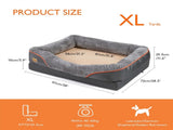 Memory Foam Dog Sofa with Orthopedic Bed & Rim Pillow V767-XPET368-XL-V1