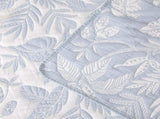 Bianca Laurieton Blue Jacquard Botanical Bedspread Set Super King V442-BCA-BEDSPREAD-LAURIETON-BLUE-SK
