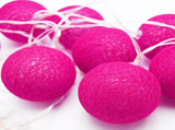 50 Ball HOT Pink LONG 5m String Light Battery Box 5cm Cotton Ball Christmas Birthday Bbay Girl V382-HOTPINKBALLBATT50
