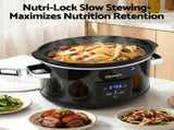 Devanti 8L Slow Cooker Electric Multi Cooker with 3 Heat Settings and Keep Warm Function SC-DP-8QT-BK