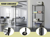 Wire Storage Rack 45x45cm Black Shelving with Wheels V63-841301