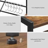 Baker's Rack with 2 Metal Mesh Baskets, Shelves and Hooks, 80 x 35 x 95 cm, Industrial Style, Rustic V178-11468