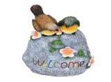 Double Sparrow Welcome Sculpture Cute Simulation Resin Ornament for Outdoor Home Garden Yard V1294-YM0718-3111210479511