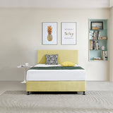 Linen Fabric Double Bed Deluxe Headboard Bedhead - Sulfur Yellow V63-839481