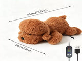 USB Heated Plush Dog Pillow Soft Warm Stuffed Animal for Cozy Snuggling, Body Warmth & Relaxation V1341-ZY-FMLF6XEF-LIGHTGREYSCHNAUZER