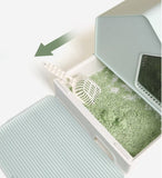 Petwiz Enclosed Cat Litter Box House Green V378-PWCLB-GR