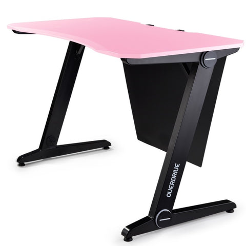 OVERDRIVE Gaming Computer PC Desk Z-Style, Pink and Black, Cable Management V219-FURGAMOVDAD24