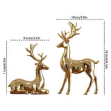 Christmas Deer Pure Copper Heavy Reindeer Ornaments for Home Decor Accents Living Room Office V1366-AZ2-W-24628