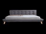 King Linen Fabric Deluxe Bed Frame Grey V63-819193