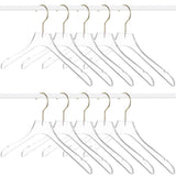 10PCS Clear Acrylic Hangers with Gold Hook, 15.6", Lightweight, Non-Slip & Shatterproof Design, V1369-AZ3-W-08756