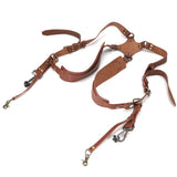 Camera Strap Leather Double Shoulder Harness Strap Photography Accessories for DSLR CamerasBrown V1294-YM0901-3117200124012