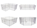 Pet Playpen Foldable Dog Cage 8 Panel 24in with Cover V274-PET-PP24-PPCV24-GN