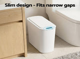 Devanti Automatic Trash Bin with Lid 25L Motion Sensor Kitchen Bin Touchless Garbage Can Plastic SB-F-25L-WH