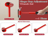 4-in-1 Hinge Gap Adjustment Wrench Set with Interchangeable Socket Heads for Fixing Door Sag, V1341-ZY-5WS2DM6G-THREADSTYLEYELLOW