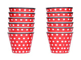 12pcs/Set Melamine Cup Imitation Porcelain Beverage Mug for Restaurant Student School Red V1294-YM0901-3118210147711